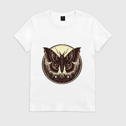 Футболка хлопковая женская Жуткие монстры и бабочка, цвет: белый