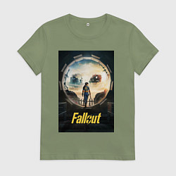 Футболка хлопковая женская Fallout - Lucy MacLean, цвет: авокадо