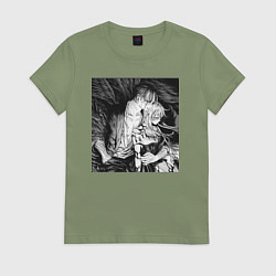 Футболка хлопковая женская Ашаф ворон, цвет: авокадо