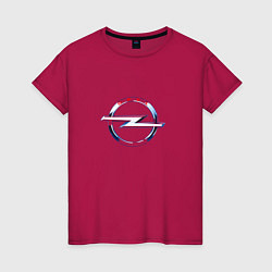 Футболка хлопковая женская Opel авто спорт, цвет: маджента