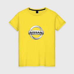 Футболка хлопковая женская Nissan logo, цвет: желтый
