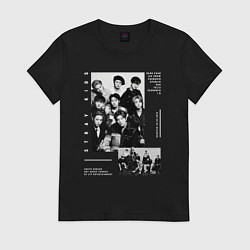 Футболка хлопковая женская Stray kids Five Star, цвет: черный
