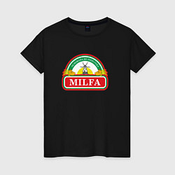 Футболка хлопковая женская Milfa милфа, цвет: черный