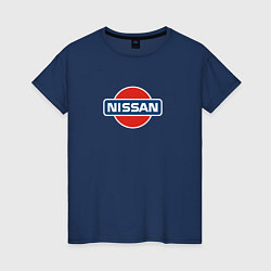Футболка хлопковая женская Nissan avto brend, цвет: тёмно-синий