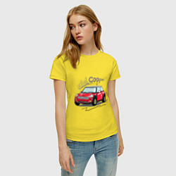 Футболка хлопковая женская Mini Cooper, цвет: желтый — фото 2