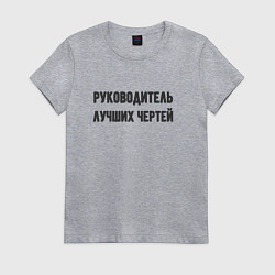 Футболка хлопковая женская Руководитель лучших чертей, цвет: меланж