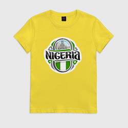Футболка хлопковая женская Нигерия, цвет: желтый