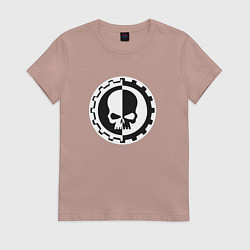 Футболка хлопковая женская Вархаммер Механикус, цвет: пыльно-розовый