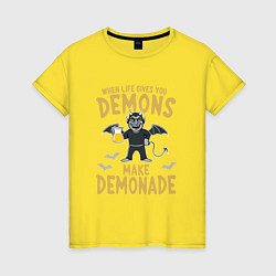 Футболка хлопковая женская Make demonade, цвет: желтый