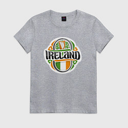 Футболка хлопковая женская Ireland, цвет: меланж