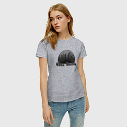Футболка хлопковая женская Ворл Дистрой разрушение мира, цвет: меланж — фото 2