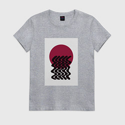 Футболка хлопковая женская Закатное солнце, цвет: меланж