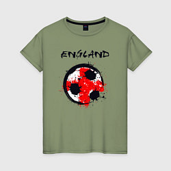 Футболка хлопковая женская Football England, цвет: авокадо