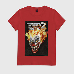 Футболка хлопковая женская Twisted metal 2 - clown head, цвет: красный