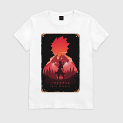 Футболка хлопковая женская Хвост Феи Нацу Драгнил, цвет: белый