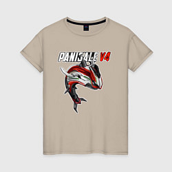 Футболка хлопковая женская Ducati Panigale shark, цвет: миндальный
