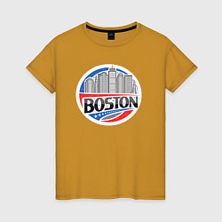 Футболка хлопковая женская City Boston, цвет: горчичный