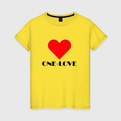 Футболка хлопковая женская One - love, цвет: желтый