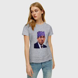 Футболка хлопковая женская Prison mike Michael Scott офис, цвет: меланж — фото 2