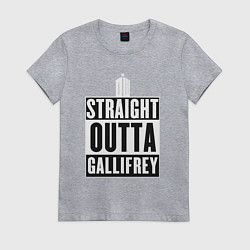 Футболка хлопковая женская Straight outta gallifrey, цвет: меланж
