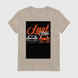 Футболка хлопковая женская Форсаж последний заезд, цвет: миндальный