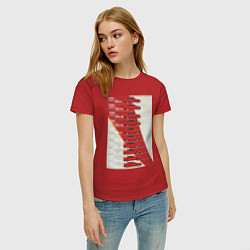 Футболка хлопковая женская Mitsubishi Lancer Evolution, цвет: красный — фото 2