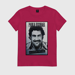 Футболка хлопковая женская Escobar draw portrait, цвет: маджента
