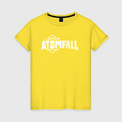 Футболка хлопковая женская Atomfall logo, цвет: желтый