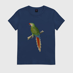 Футболка хлопковая женская Зеленый ара, цвет: тёмно-синий