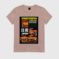 Футболка хлопковая женская Nissan Silvia авто, цвет: пыльно-розовый