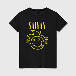 Футболка хлопковая женская Saiyan Dragon Ball, цвет: черный