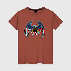 Футболка хлопковая женская Eagle of USA, цвет: кирпичный