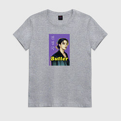 Футболка хлопковая женская Butter JK, цвет: меланж