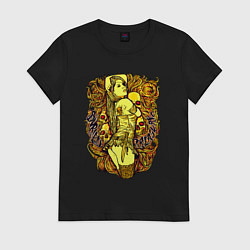 Футболка хлопковая женская Зарытое сокровище, цвет: черный