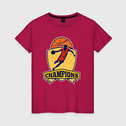 Футболка хлопковая женская Champion basketball, цвет: маджента