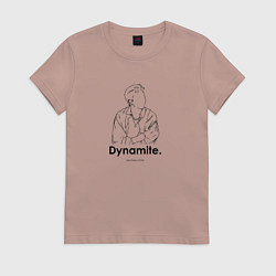 Футболка хлопковая женская BTS Dynamite RM, цвет: пыльно-розовый