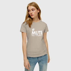 Футболка хлопковая женская Depeche Mode - Mute Records, цвет: миндальный — фото 2