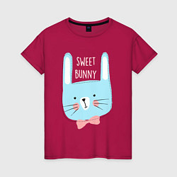 Футболка хлопковая женская Sweet bunny, цвет: маджента