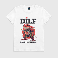 Женская футболка DILF damn I love frogs