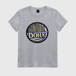 Футболка хлопковая женская Катар - Доха, цвет: меланж