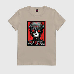 Женская футболка Технологии нас погубят кибер панк
