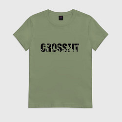 Футболка хлопковая женская CrossFit спорт, цвет: авокадо