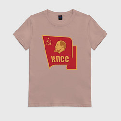 Футболка хлопковая женская Владимир Ленин КПСС, цвет: пыльно-розовый