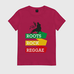 Футболка хлопковая женская Корни регги, цвет: маджента