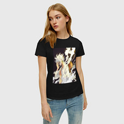 Футболка хлопковая женская Ван-Пис Луффи джойбой, цвет: черный — фото 2