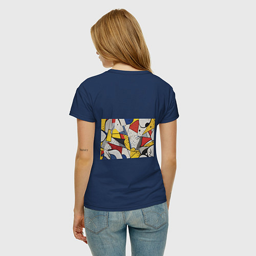 Женская футболка Поп-арт яркая абстракция / Тёмно-синий – фото 4