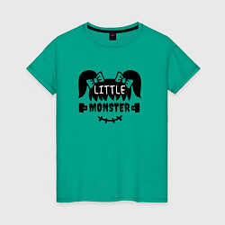 Футболка хлопковая женская Little monster - girl - пара, цвет: зеленый