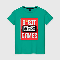 Футболка хлопковая женская 8 bit games, цвет: зеленый