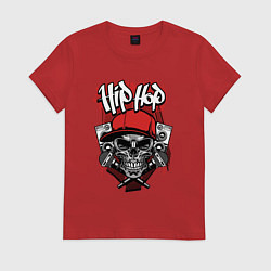 Футболка хлопковая женская Hip-hop killer, цвет: красный