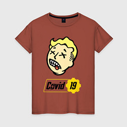 Женская футболка Vault boy - covid 19